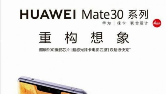 Huawei Mate 30 Pro reklameplakat lækket