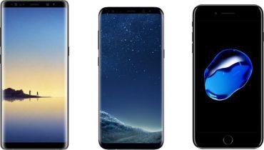 Sammenligning: Samsung Galaxy Note 8, Galaxy S8+ og iPhone 7 Plus