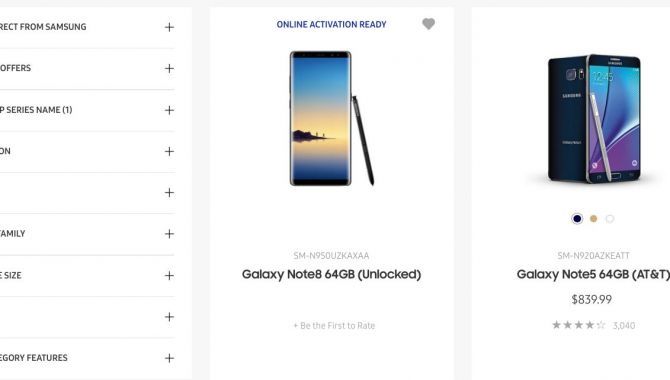 Hovsa! Samsung offentliggør Galaxy Note 8 på dets webshop
