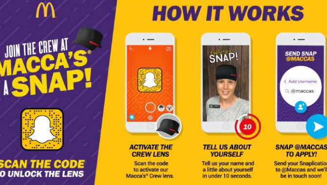 McDonald’s vil ansætte folk med Snaplications på Snapchat
