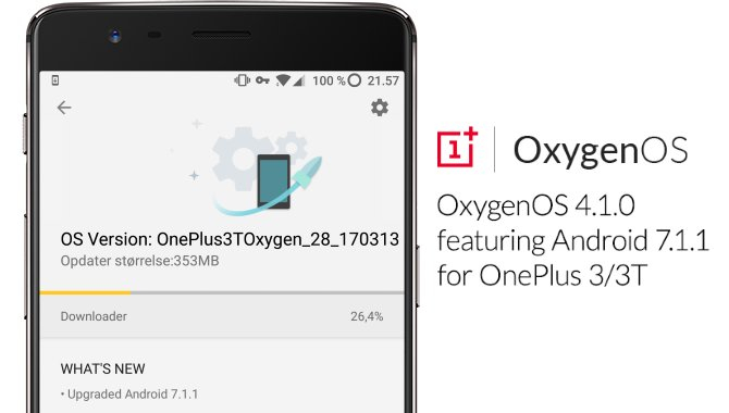 Nu kan du opdatere OnePlus 3 og 3T til Android 7.1.1 Nougat