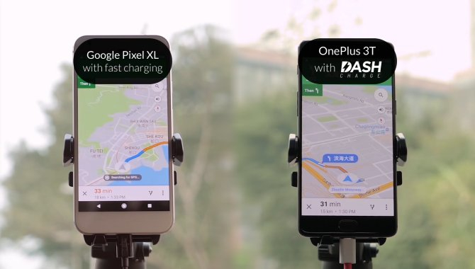 OnePlus 3T slår Google Pixel XL i lynopladning fra billader