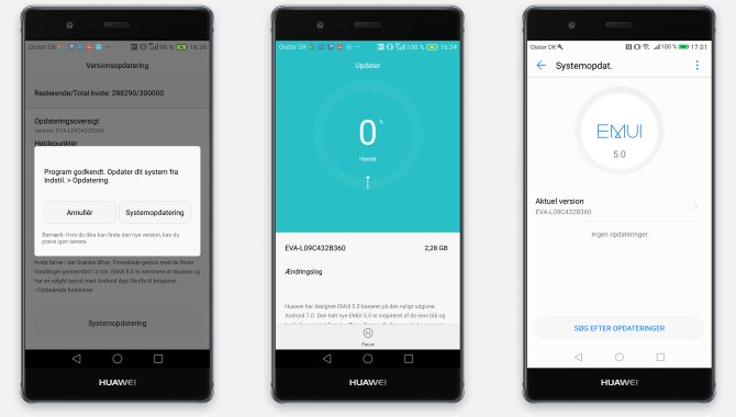 Nu kan du få Android 7.0 Nougat til Huawei P9 i Danmark