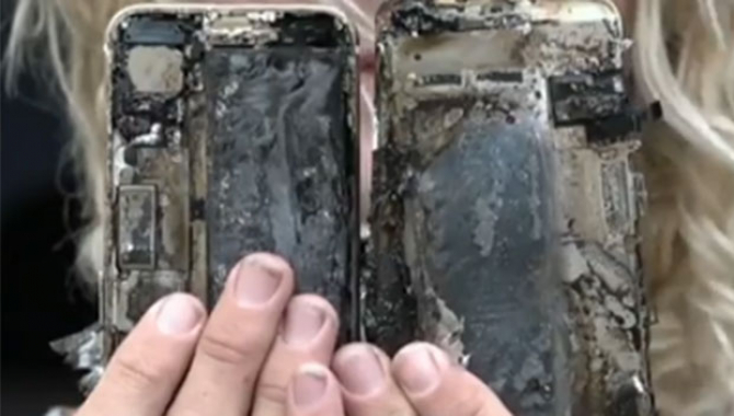 iPhone 7 går i brand og ødelægger bil