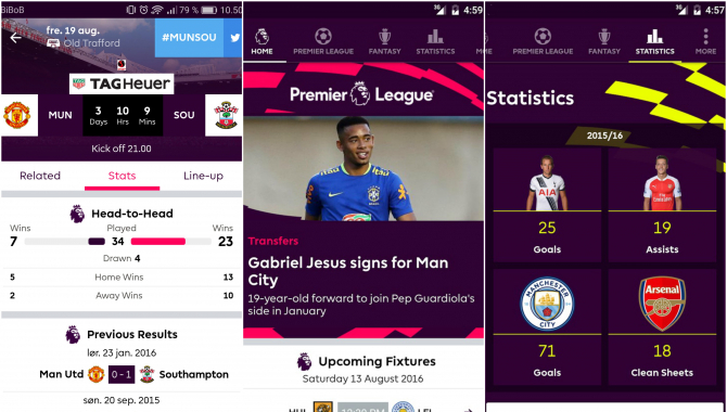 Officiel Premier League app ude til Android og iOS