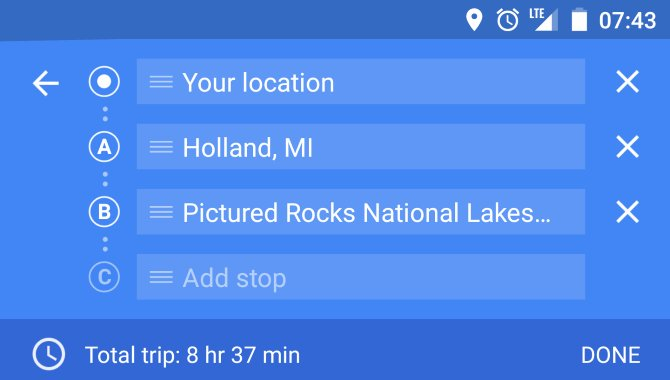Nu kan du rejse via flere destinationer i Google Maps til Android