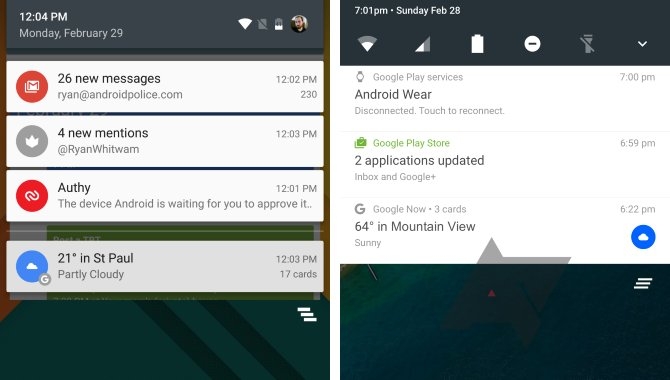 Næste Android N-version får nydesignet notifikationslinje
