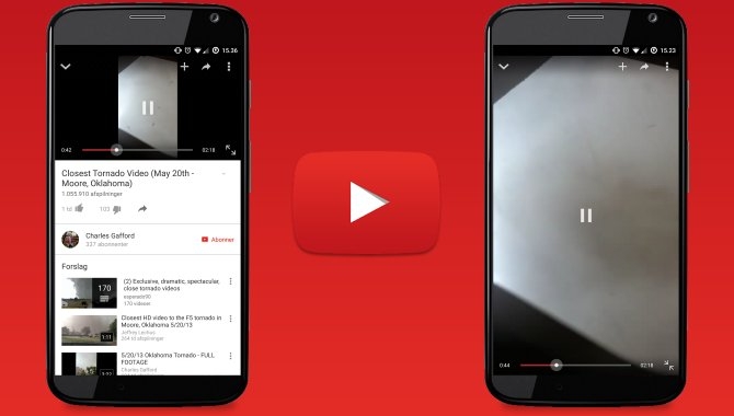 YouTube-appen understøtter nu videoer optaget på højkant