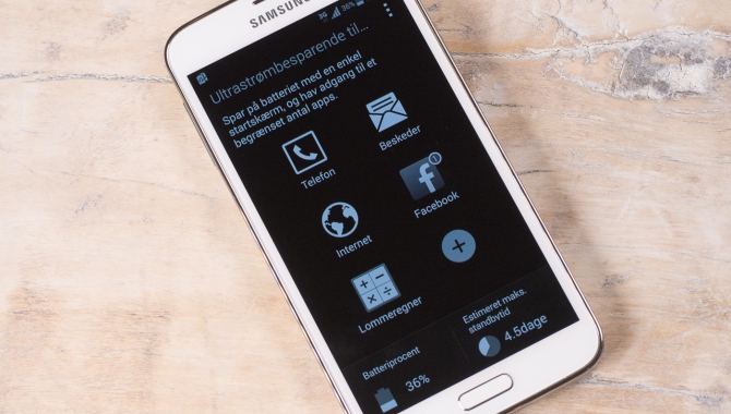 Samsung Galaxy S5s batterifordel vist med humor