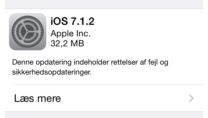 Apple klar med iOS 7.1.2