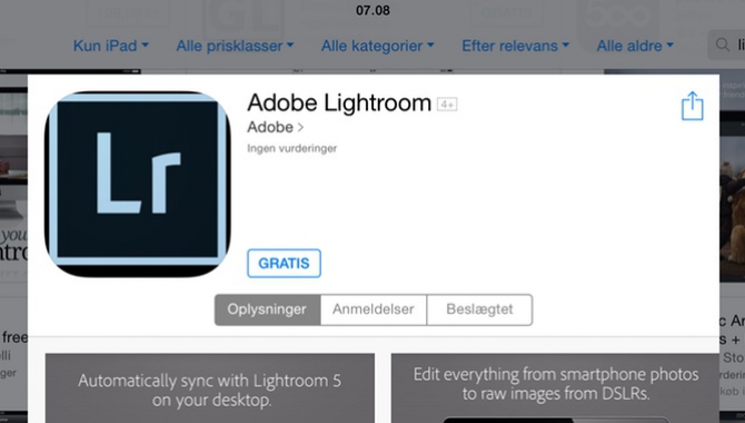 Adobe Lightroom klar til iPad – Android version på vej
