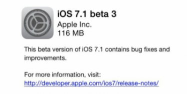 Apples iOS 7.1 klar i tredje beta version