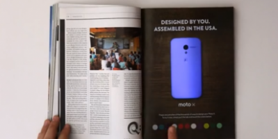Sjov interaktiv Moto X reklame fra et tidsskrift