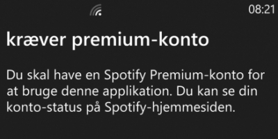 Spotify er gratis, men ikke til Windows Phone