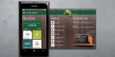 Smugkig på Jyske Bank applikation til Windows Phone