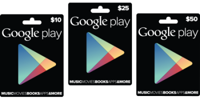 Gavekort til Google Play kan nu købes i USA