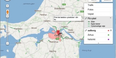 Planlæg cykelruten med Google Maps