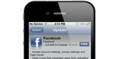 Lille Facebook-opdatering på iPhone