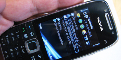 Nokia E75 (produkttest) – mails på job