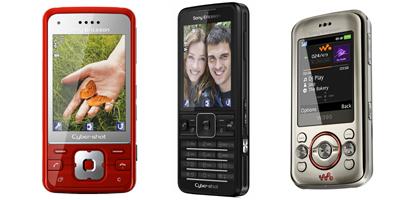Tre fede mobiler fra Sony Ericsson