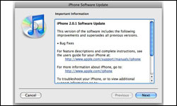 Iphone opdateres til version 2.0.1