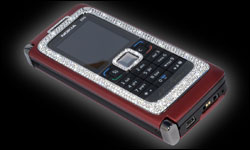 Nokia E90 med diamanter og hvidguld
