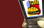 Køb burger via mobilen