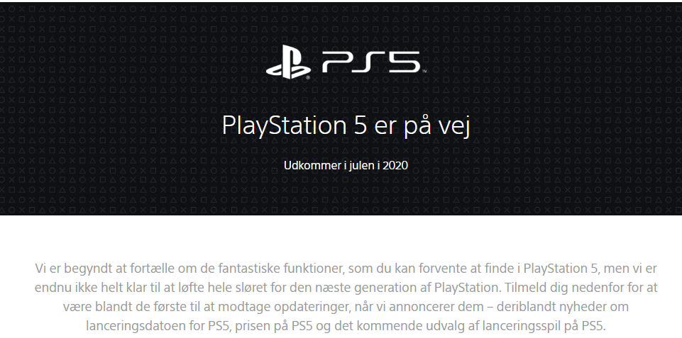 Playstation 5 website