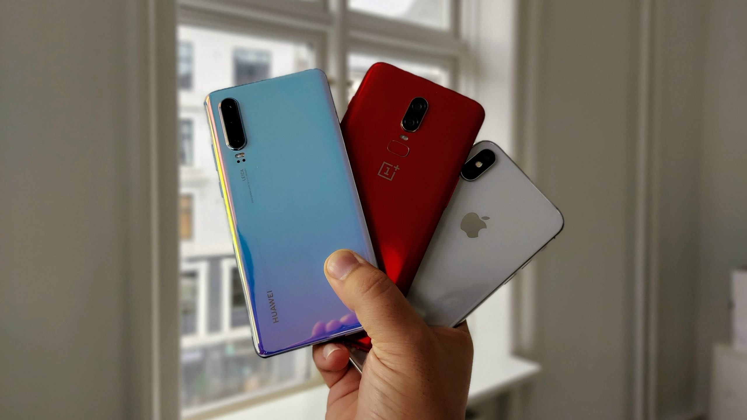 iPhone OnePlus Huawei mobiler