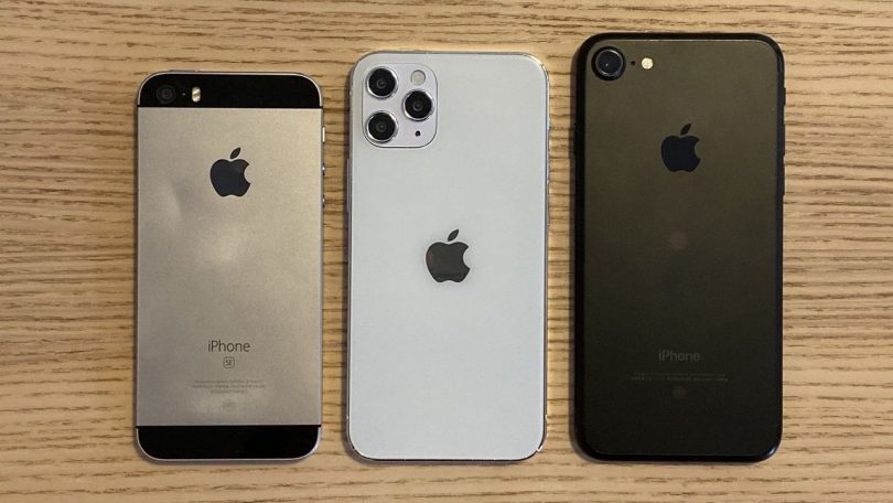 Se den kommende 5,4" iPhone 12 siden af iPhone SE og iPhone