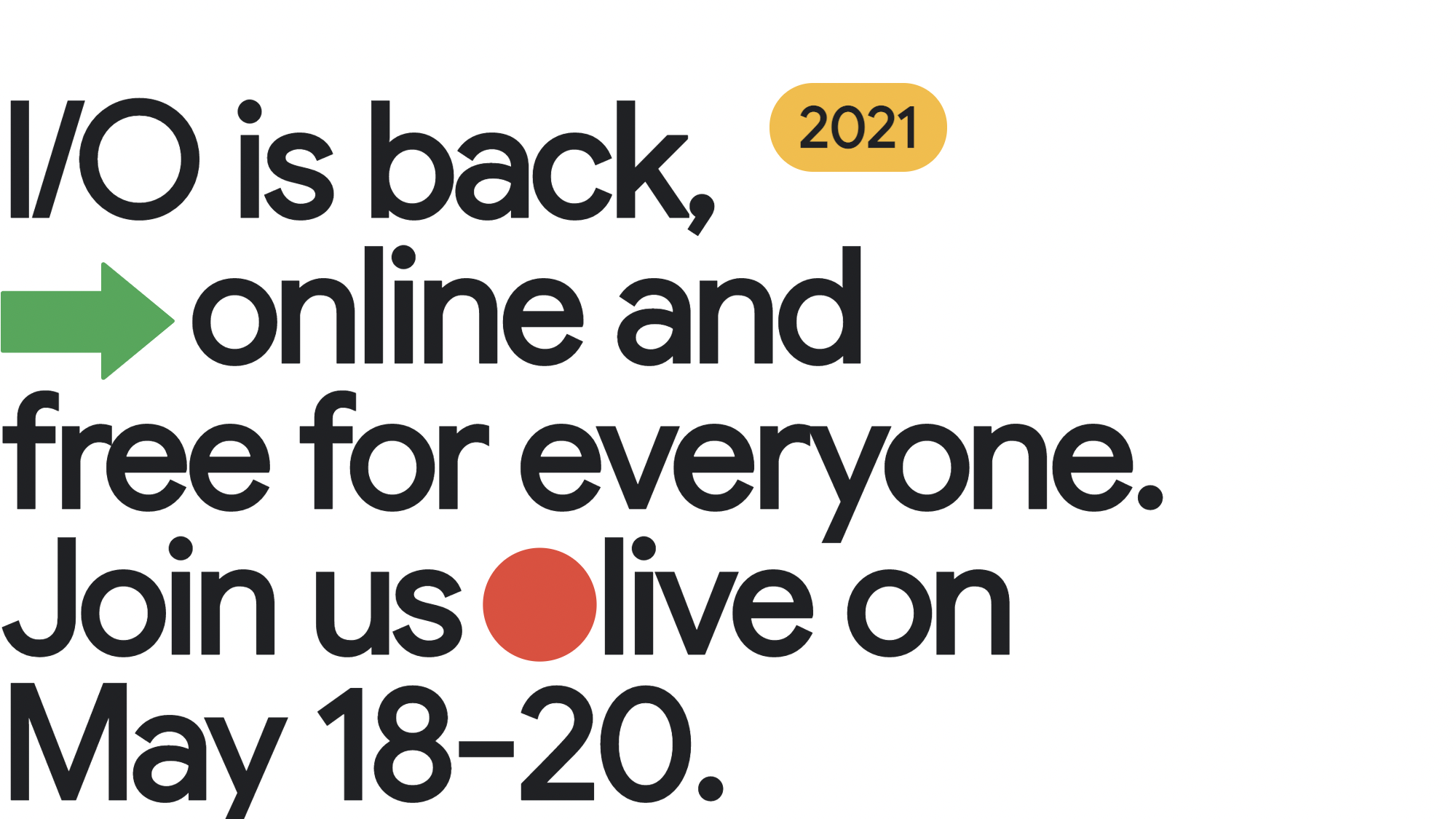 Google inviterer til I/O 2021 18. maj