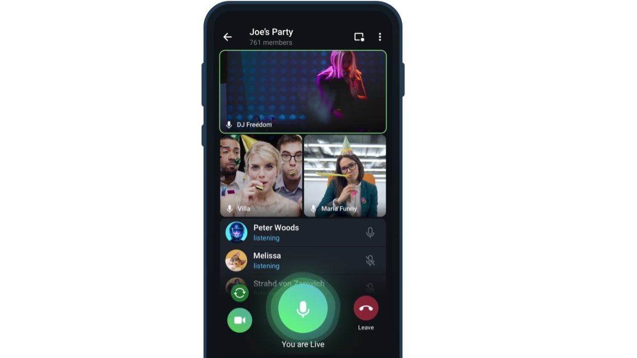 Telegram opgraderer videosamtale så op til 1.000 personer kan se med