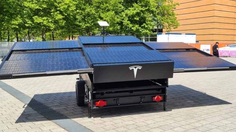 Tesla trailer med solceller kan give 80 km rækkevidde om dagen