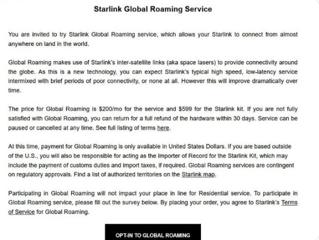 starlink global roaming service