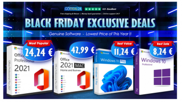 Black Friday 2023: Billigste Lifetime Office 2021 fra 14€ og Genuine Windows 11 fra 9€ på Godeal24!