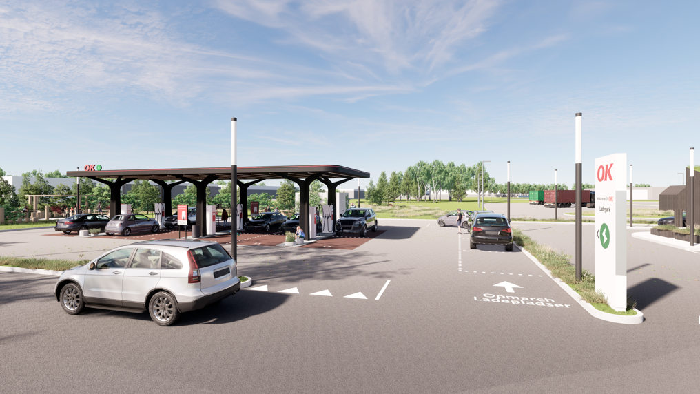Ny OK-ladepark: Oplad elbilen til halv pris i to uger