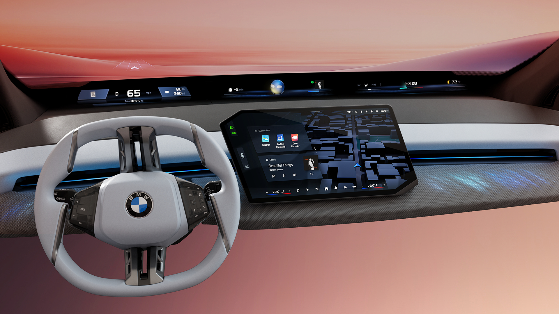 BMW’s nye infotainmentsystem har panoramaskærm