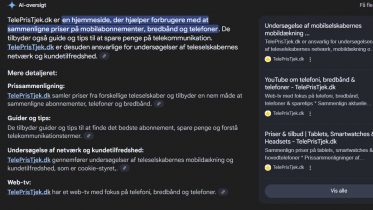 Google lancerer AI-oversigt i søgeresultater i Danmark