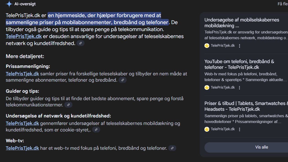 Google lancerer AI-oversigt i søgeresultater i Danmark