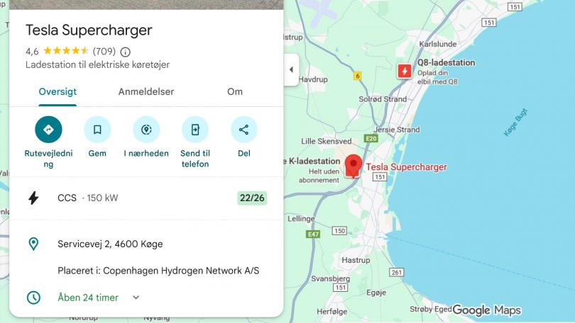 Google Maps gør det nemmere at finde Tesla-opladere