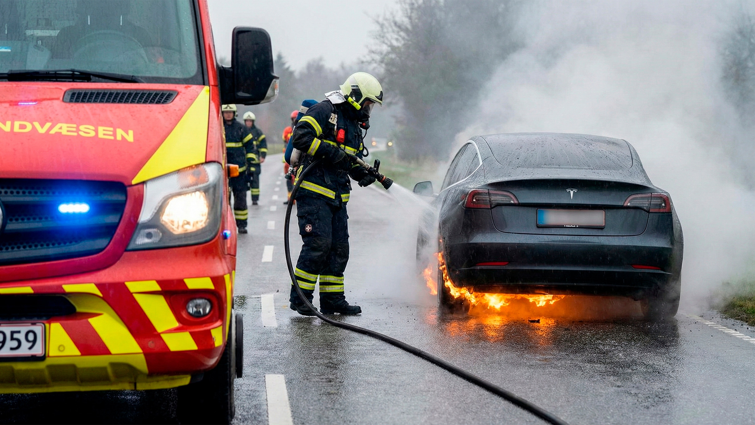 Elbiler bryder sjældnere i brand: Slår benzinbiler stort